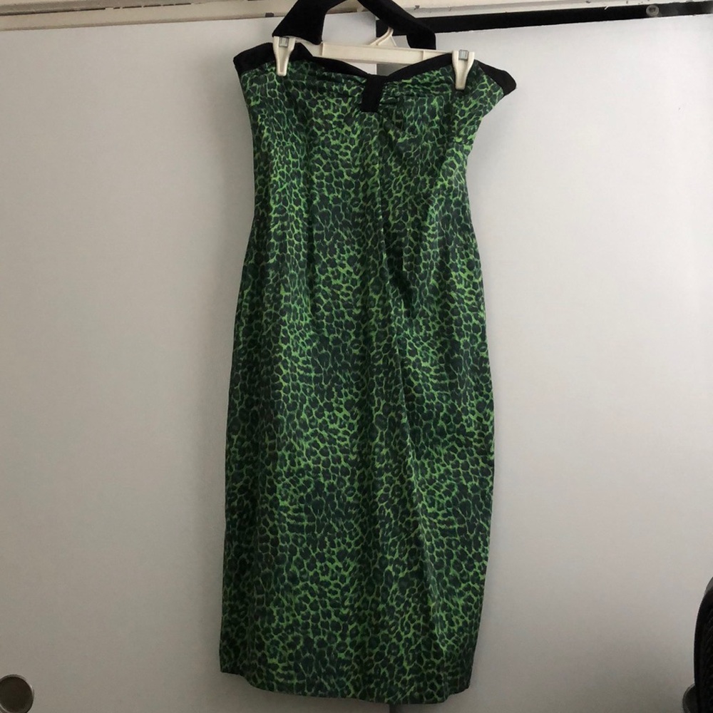 Green leopard dress